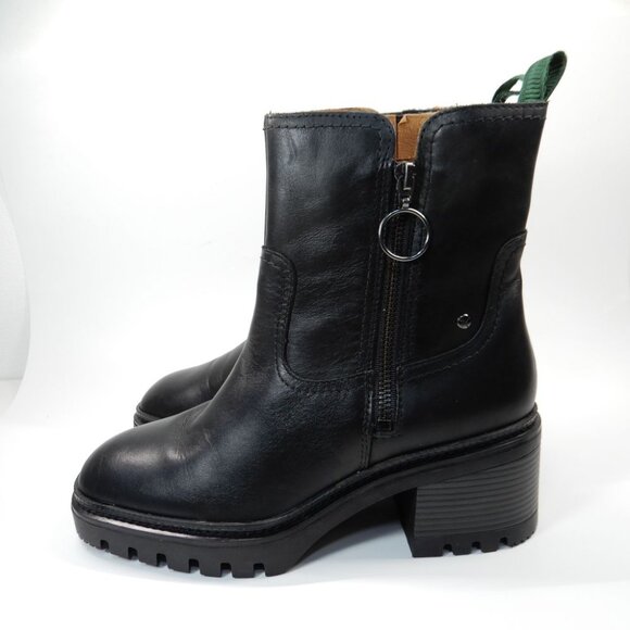 Pikolinos Valladolid Ankle Boots Size 38 7.5 8 Chunky Mid Heel Black Leather NEW - Picture 8 of 16